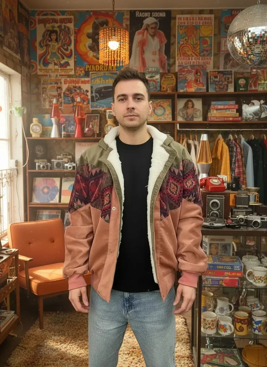 (7568) 2XLarge / 3XLarge Uyumlu Aztek Tarzı Oversize Unisex Ceket