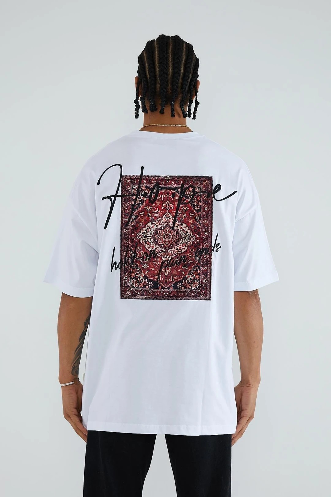 Hope Oversize %100 Pamuk T-Shirt - Beyaz