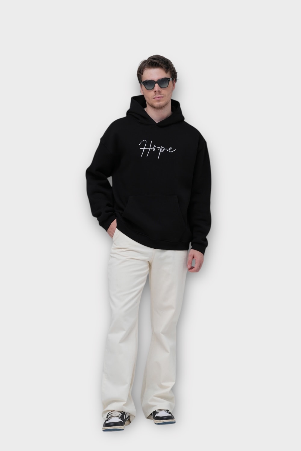 HOPE Oversize Hoodie - %100 Pamuk - Siyah