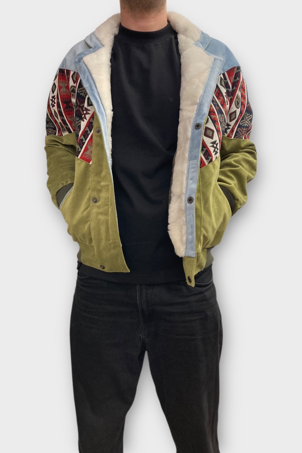 (7458) XSMALL BEDEN KADIN & ERKEK OVERSIZE EL YAPIMI RETRO VINTAGE CEKET