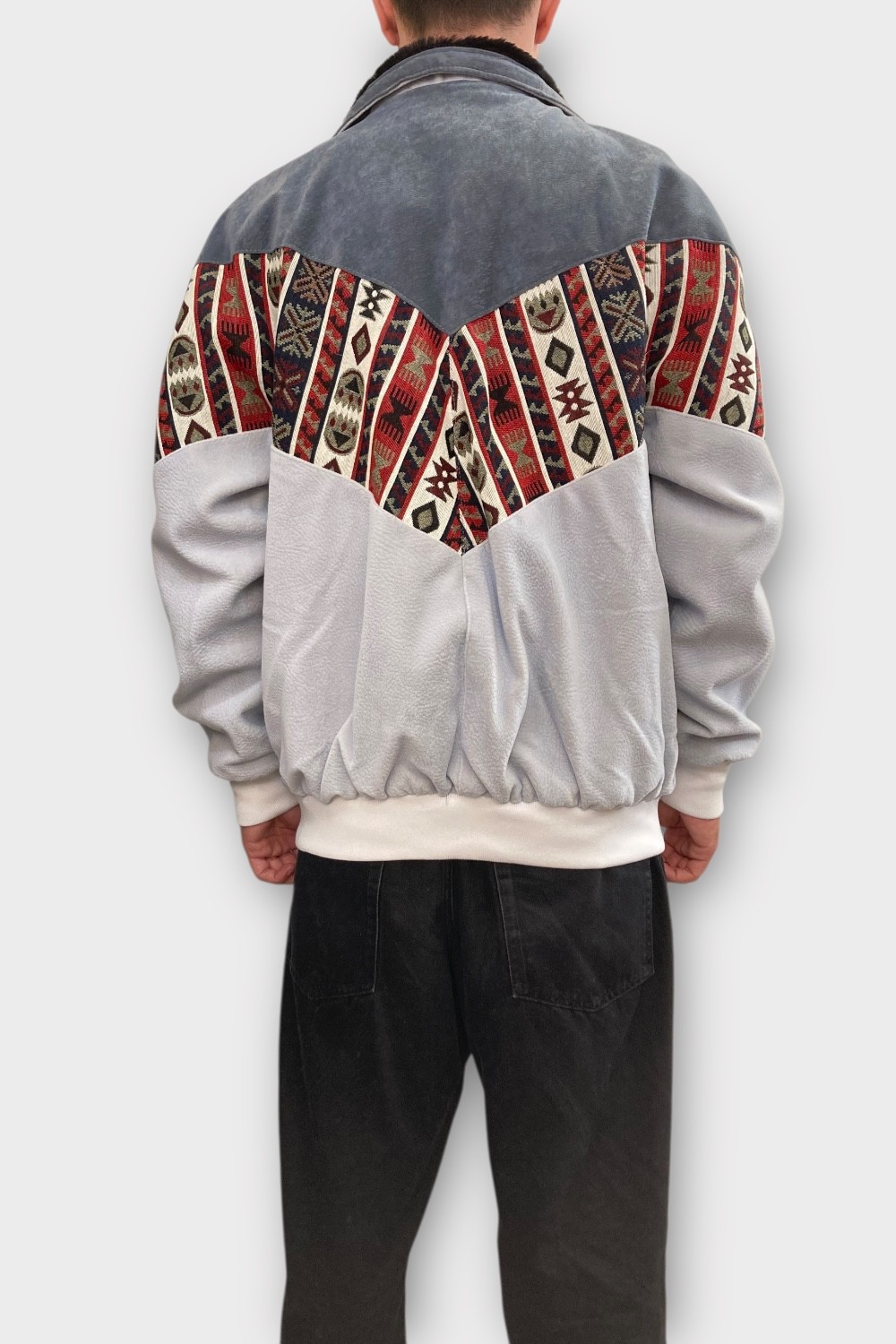 (7401) XLarge Beden Vintage Desenli Özel Ceket