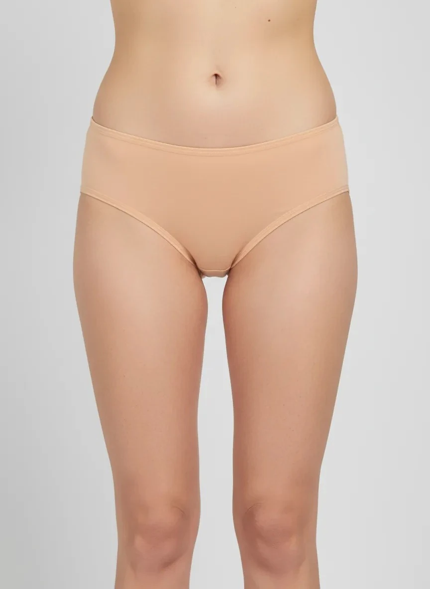 3'lü Bikini Kadın Külot - (Siyah/Beyaz/Ten) %95 Pamuk %5 Elastan