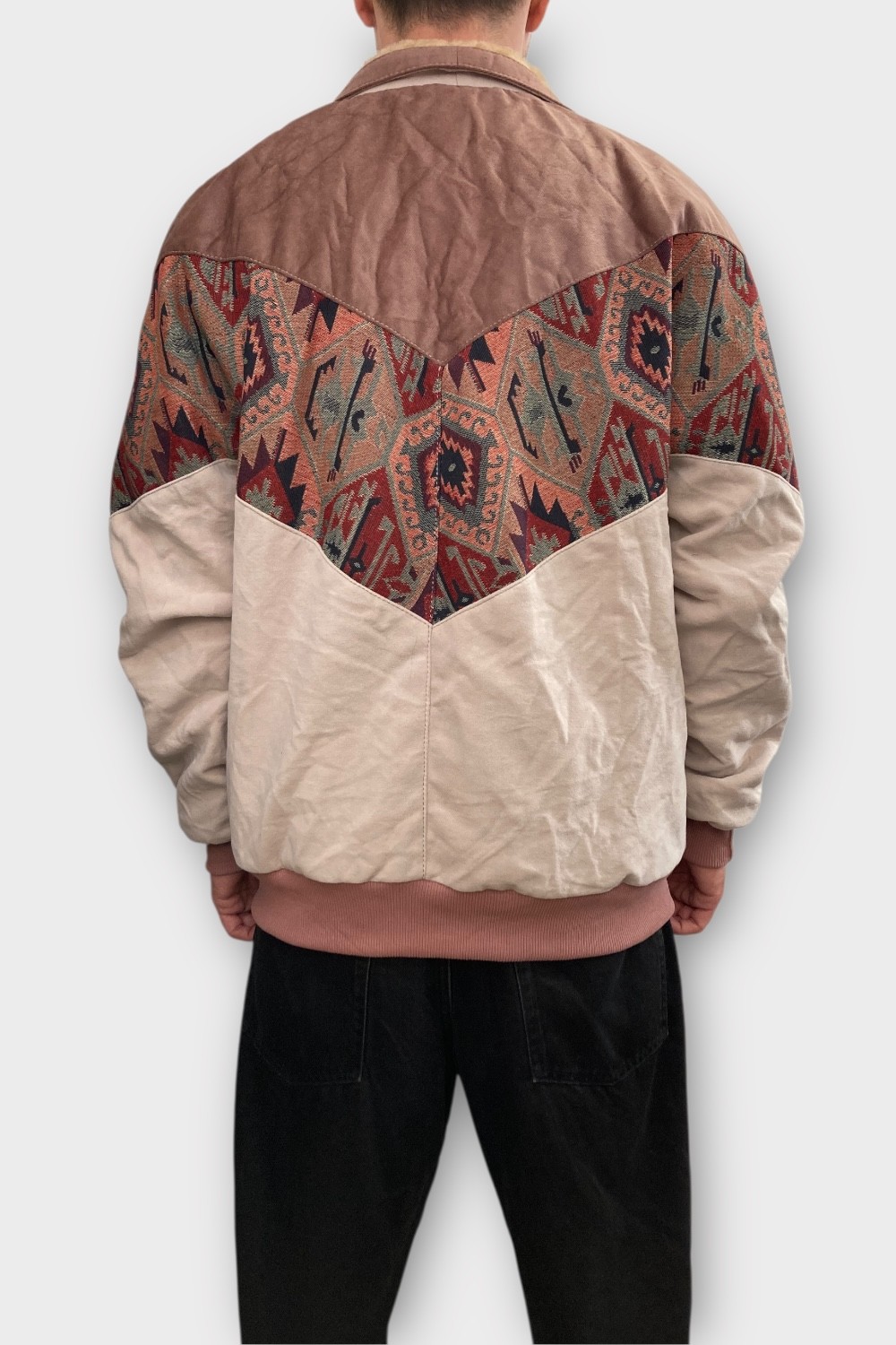 (7367) Large Beden Vintage Desenli Özel Ceket