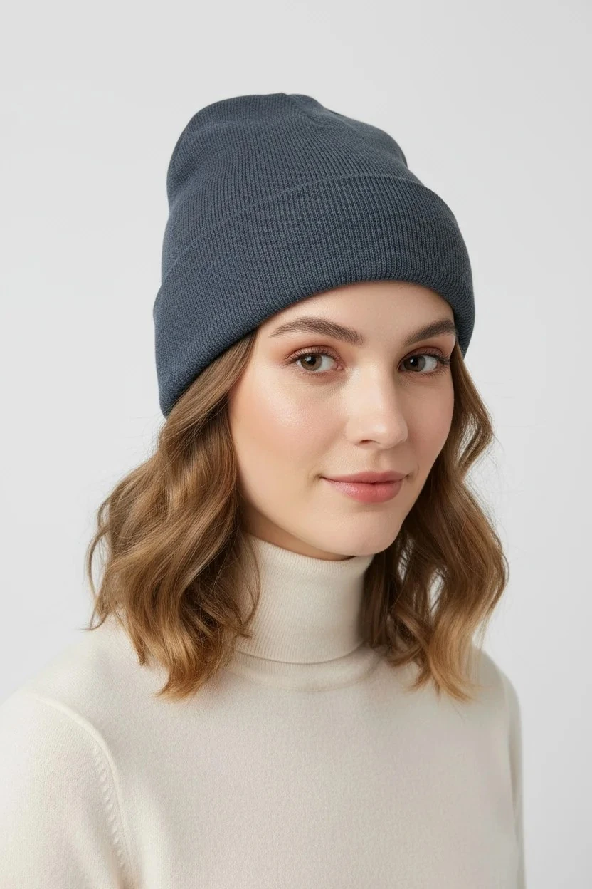 KADIN ERKEK BASIC PAMUKLU BERE - İNDİGO