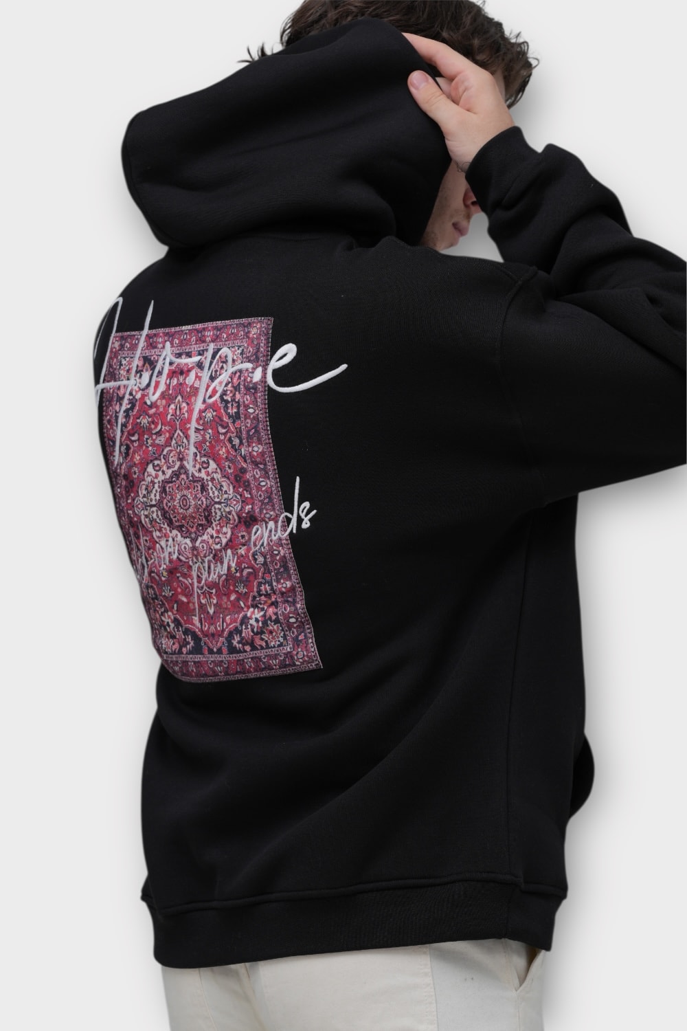 HOPE Oversize Hoodie - %100 Pamuk - Siyah