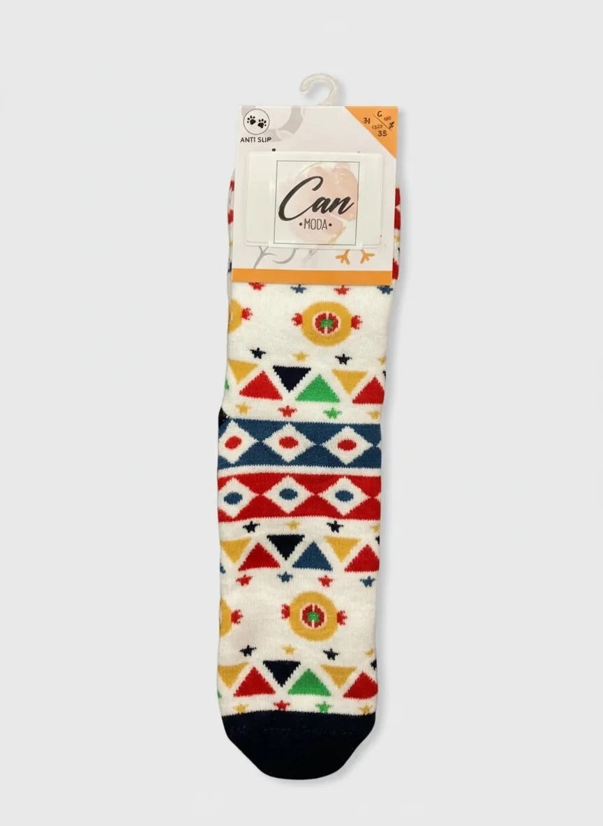  Bonbon Temalı Havlu Kaydırmaz Taban Çocuk Yılbaşı Çorabı 