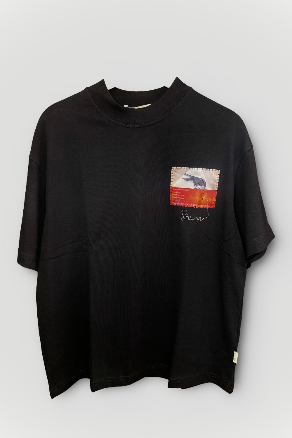 Transformation Karga Baskılı Oversize Tişört- Beyaz