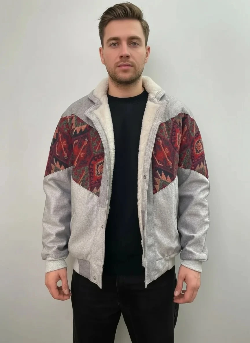 (7588) Large / XLarge Beden Uyumlu Vintage Desenli Özel Ceket