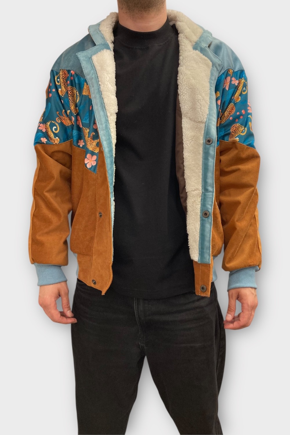 (7470) Medium Beden Vintage Desenli Özel Ceket