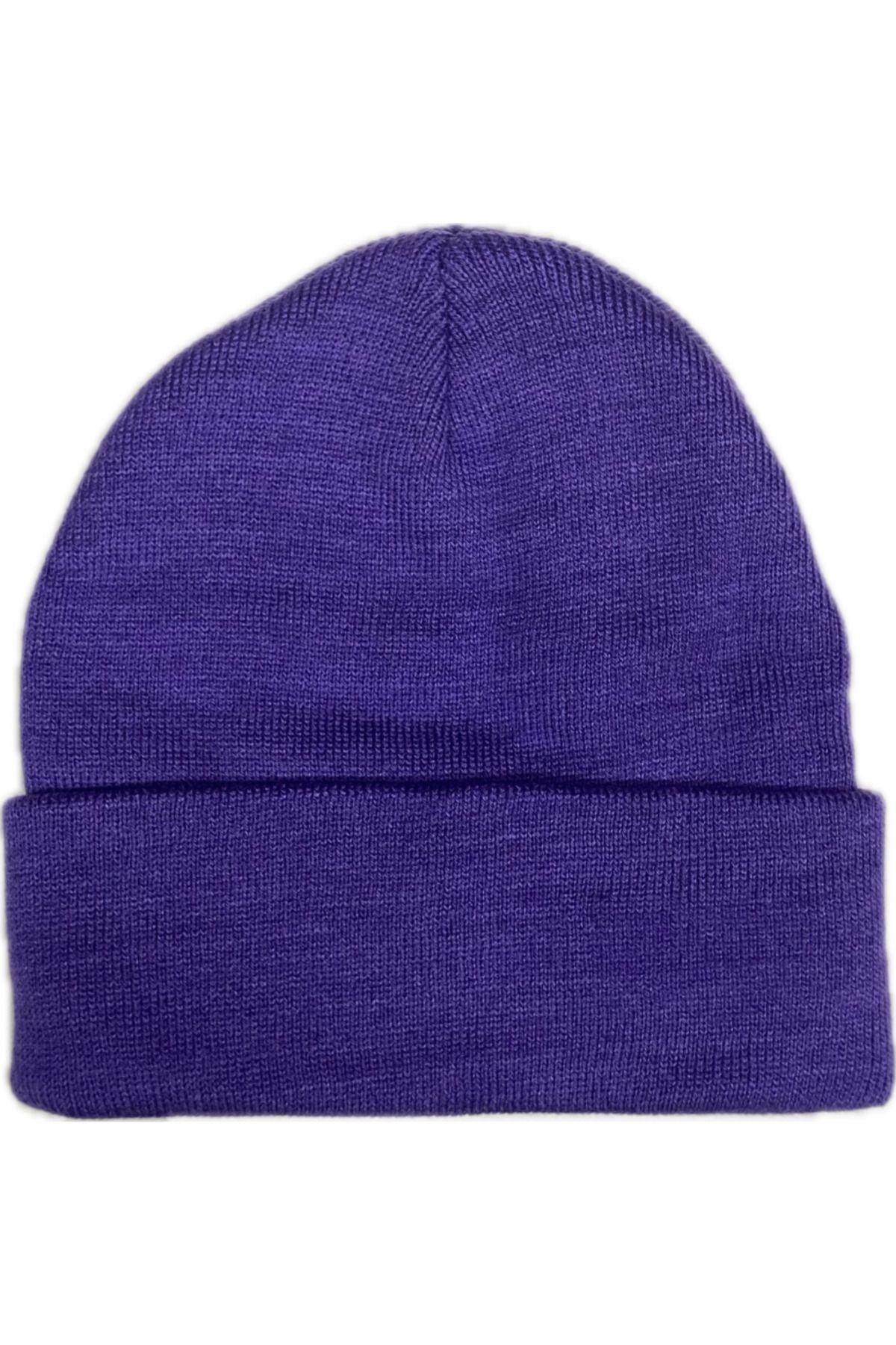 Mor Renk Unisex Pamuklu Bere