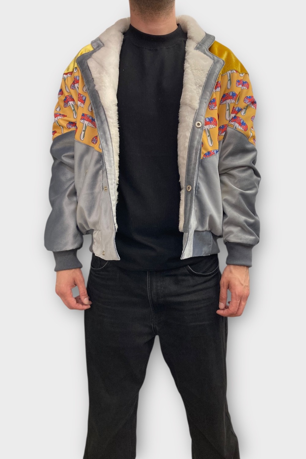 (7435) Medium Beden Vintage Desenli Özel Ceket