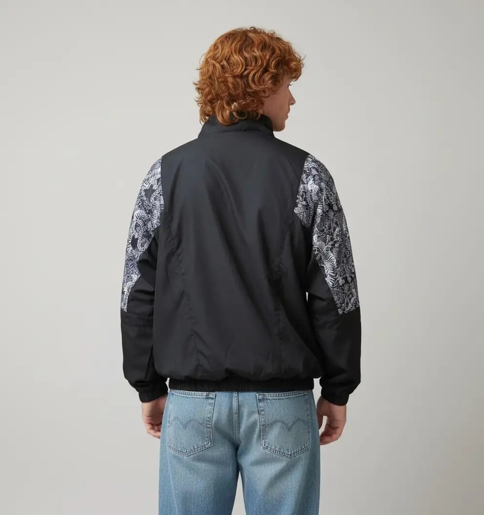 Unisex Siyah Kaplan Desenli Bomber Ceket