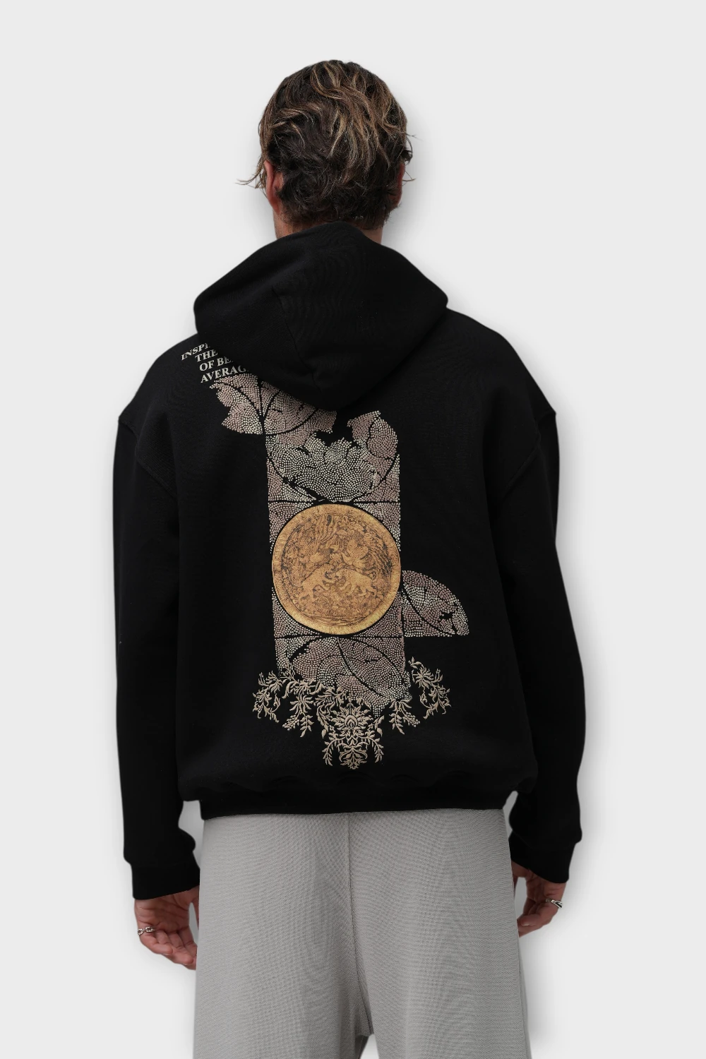 Realistic Oversize Hoodie  - Şardonlu %100 Pamuk - Siyah