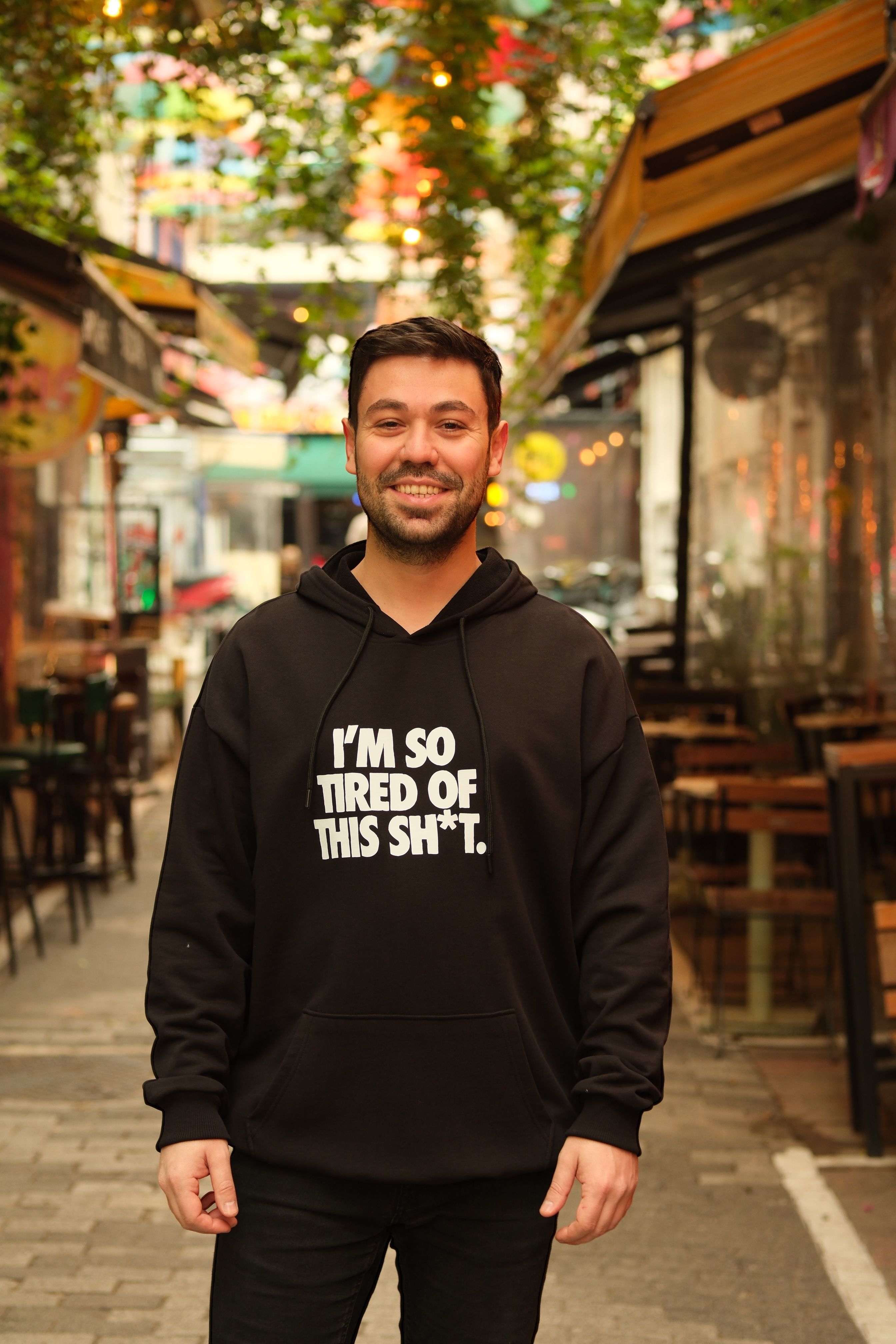 "I'm So Tired Of This Sh*t" Baskılı Kapüşonlu Sweatshirt  - CNMD-SW225