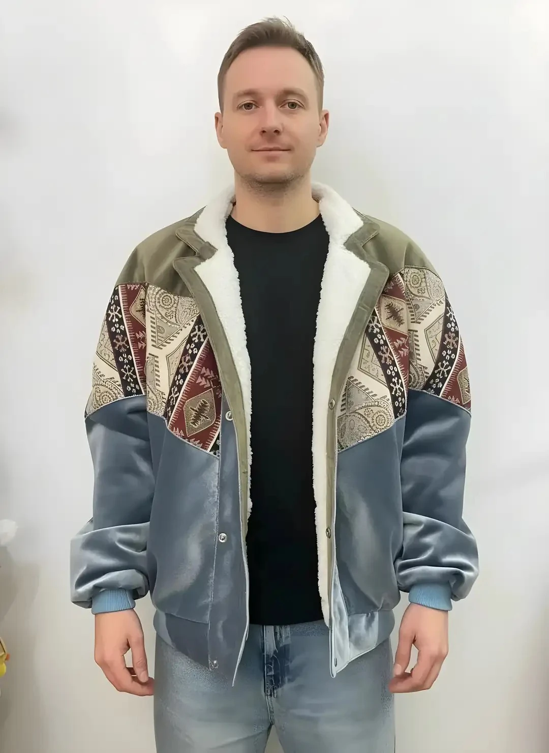 (7566) 2XLarge / 3XLarge Uyumlu Aztek Tarzı Oversize Unisex Ceket