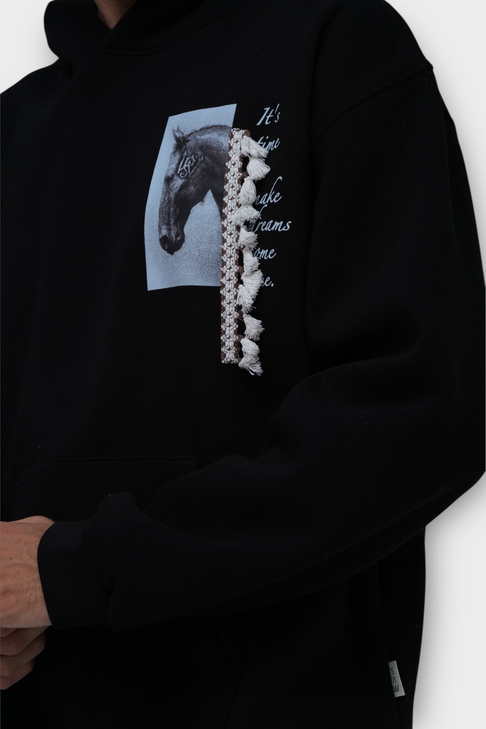 Make Dreams Come True Oversize Hoodie  - %100 Pamuk - Siyah