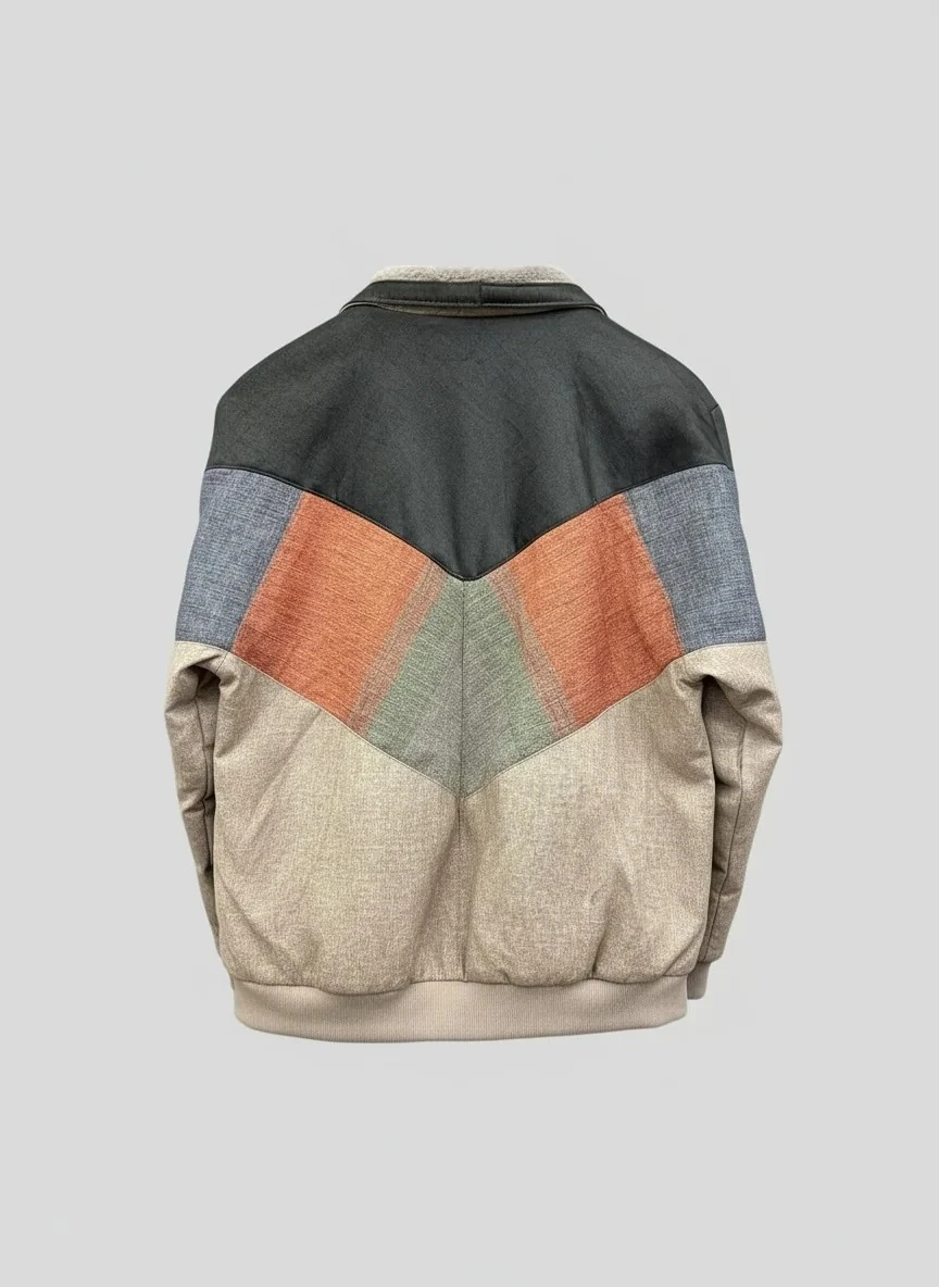 (7605) Small / Medium Beden Uyumlu Oversize Vintage Desen Ceket