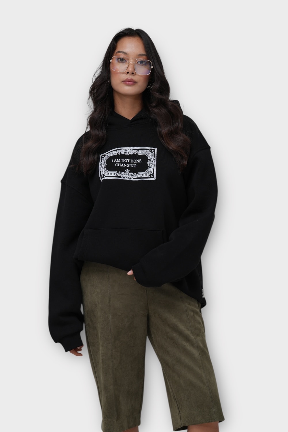 Creativity Oversize Hoodie - %100 Pamuk - Siyah