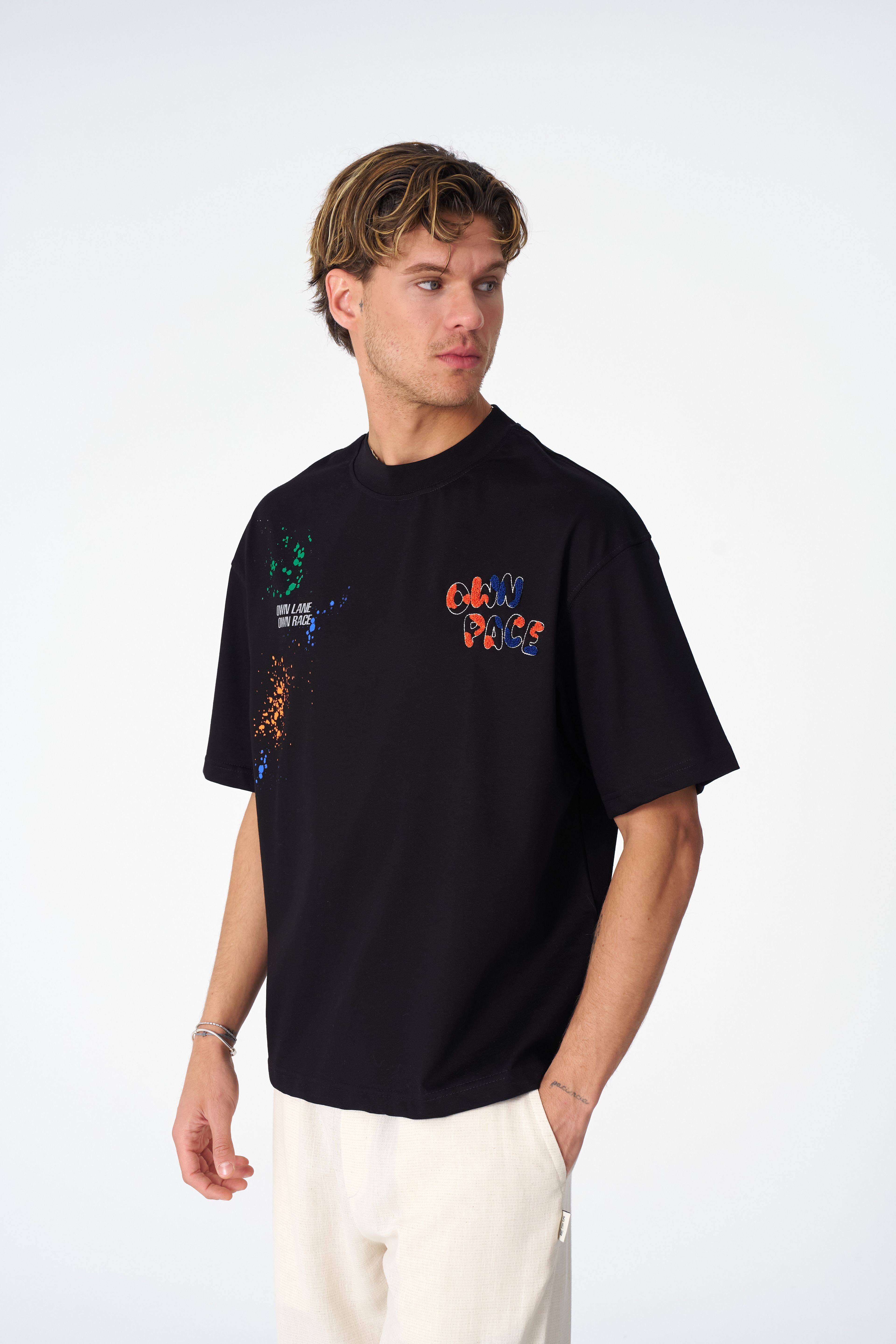 Own Pace Oversize T-Shirt - Siyah