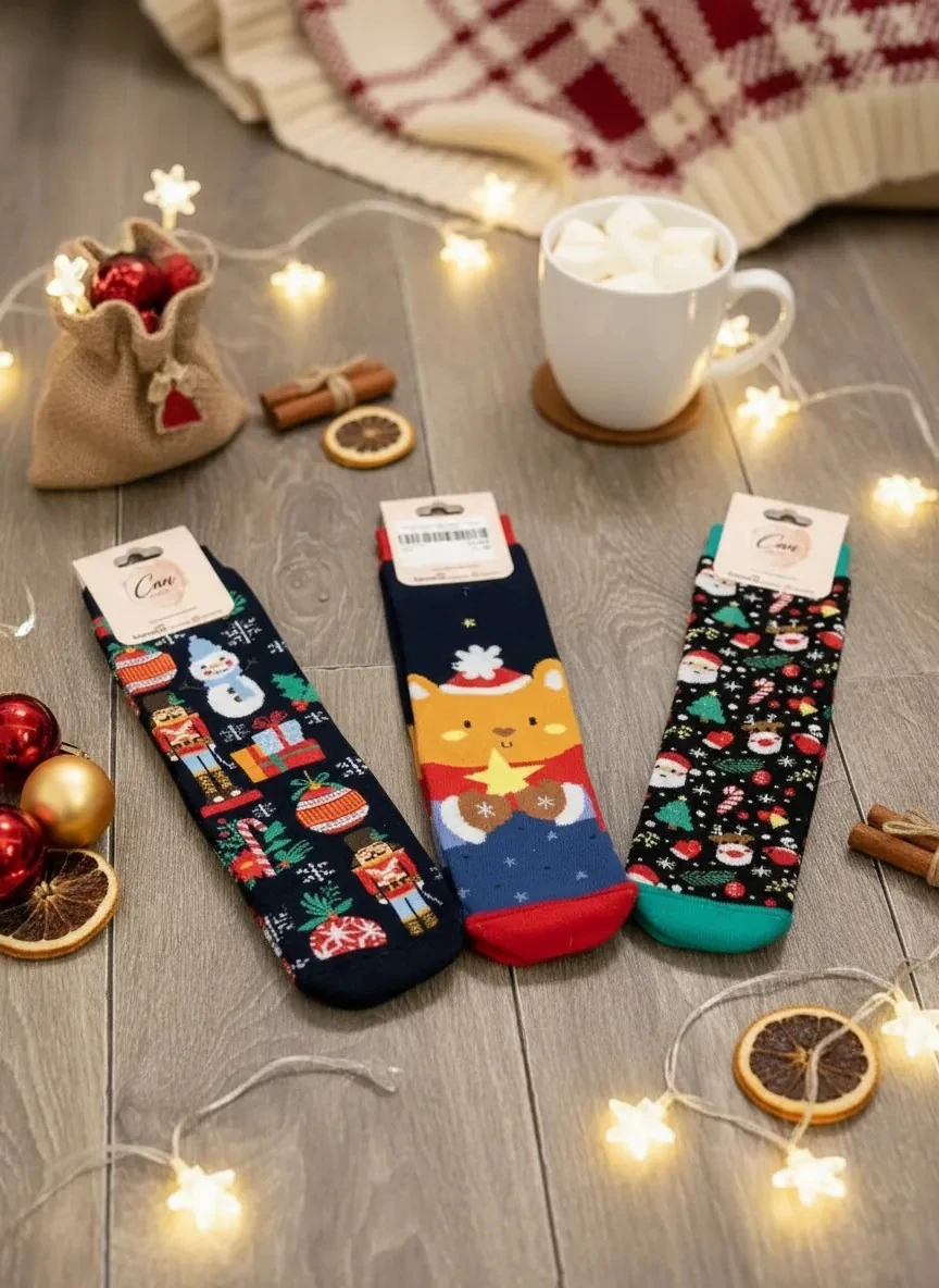 3'lü Yılbaşı Seti Havlu Çorap - Kurşun Asker (36-46 Numaraya Uygun)