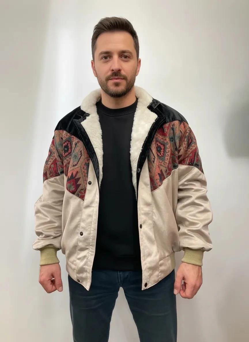 (7681) 2XLarge / 3XLarge Uyumlu Aztek Tarzı Oversize Unisex Ceket