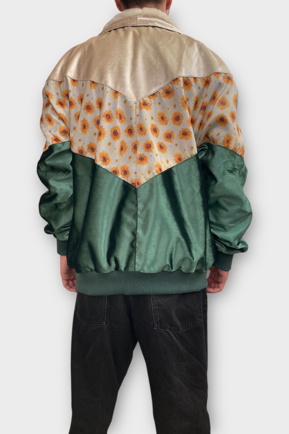 (7433) XLarge Beden Vintage Desenli Özel Ceket
