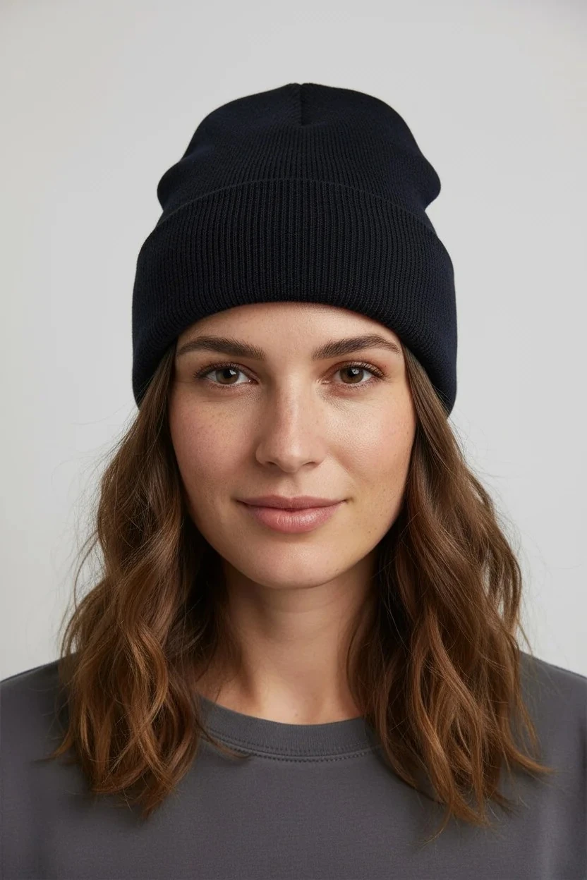 Koyu Lacivert Renk Unisex Pamuklu Bere