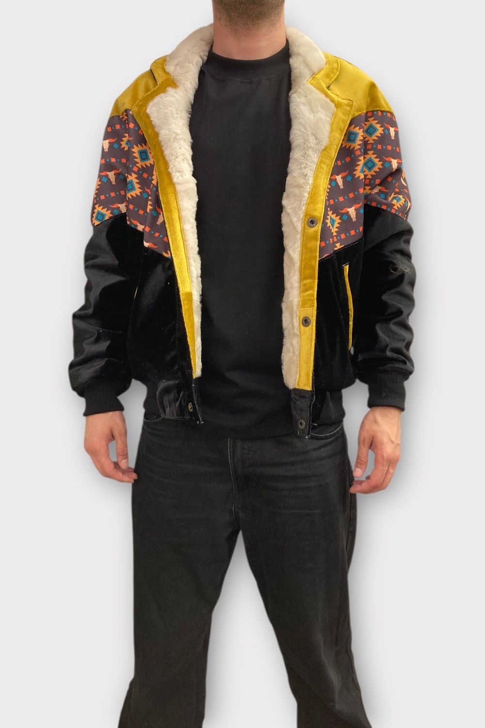 (7417) Medium Beden Vintage Desenli Özel Ceket