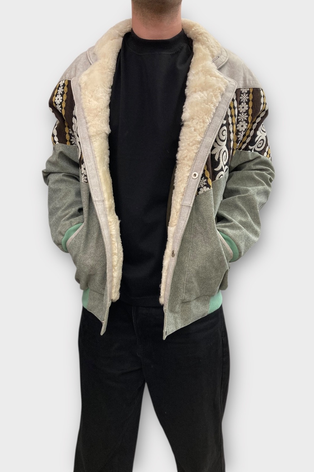 (7395) 2XLarge Beden Vintage Desenli Özel Ceket