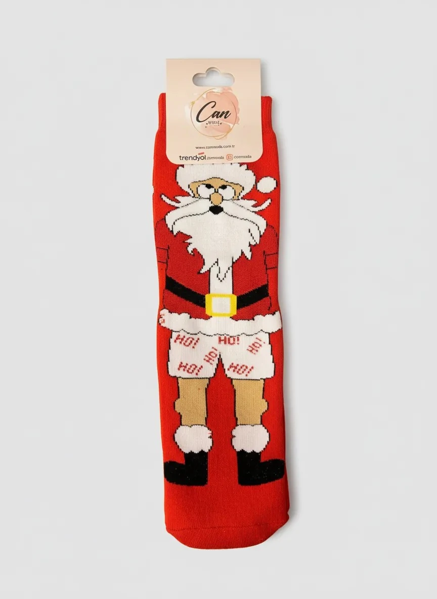 Boxerlı Santa Noel Baba Temalı Havlu Yılbaşı Çorabı - CM168