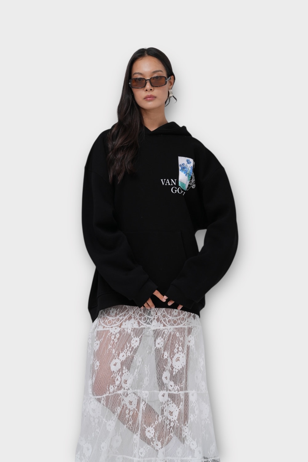 Bite of Beauty - Van Gogh Oversize Hoodie - Siyah