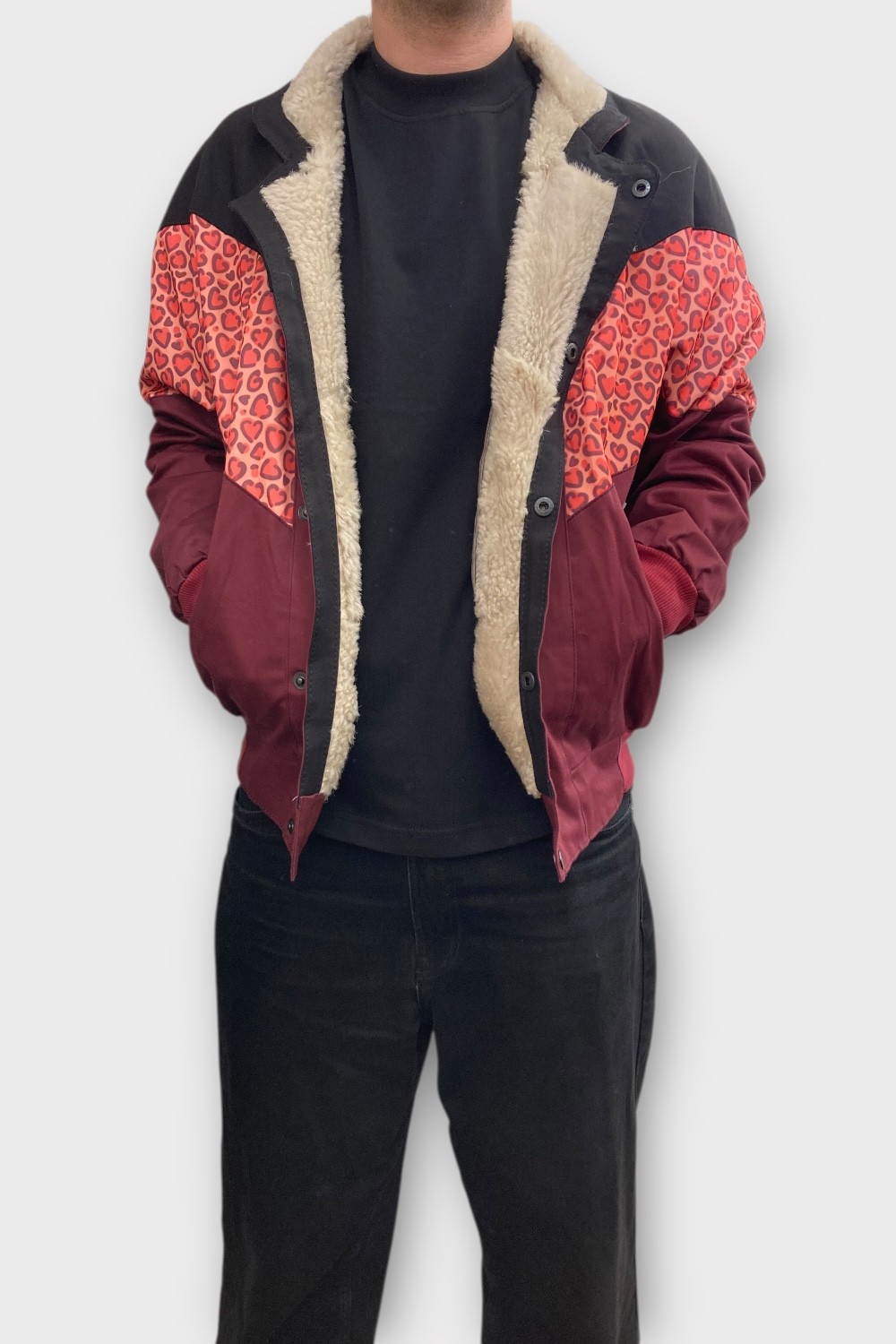 (7352) Large Beden Vintage Desenli Özel Ceket