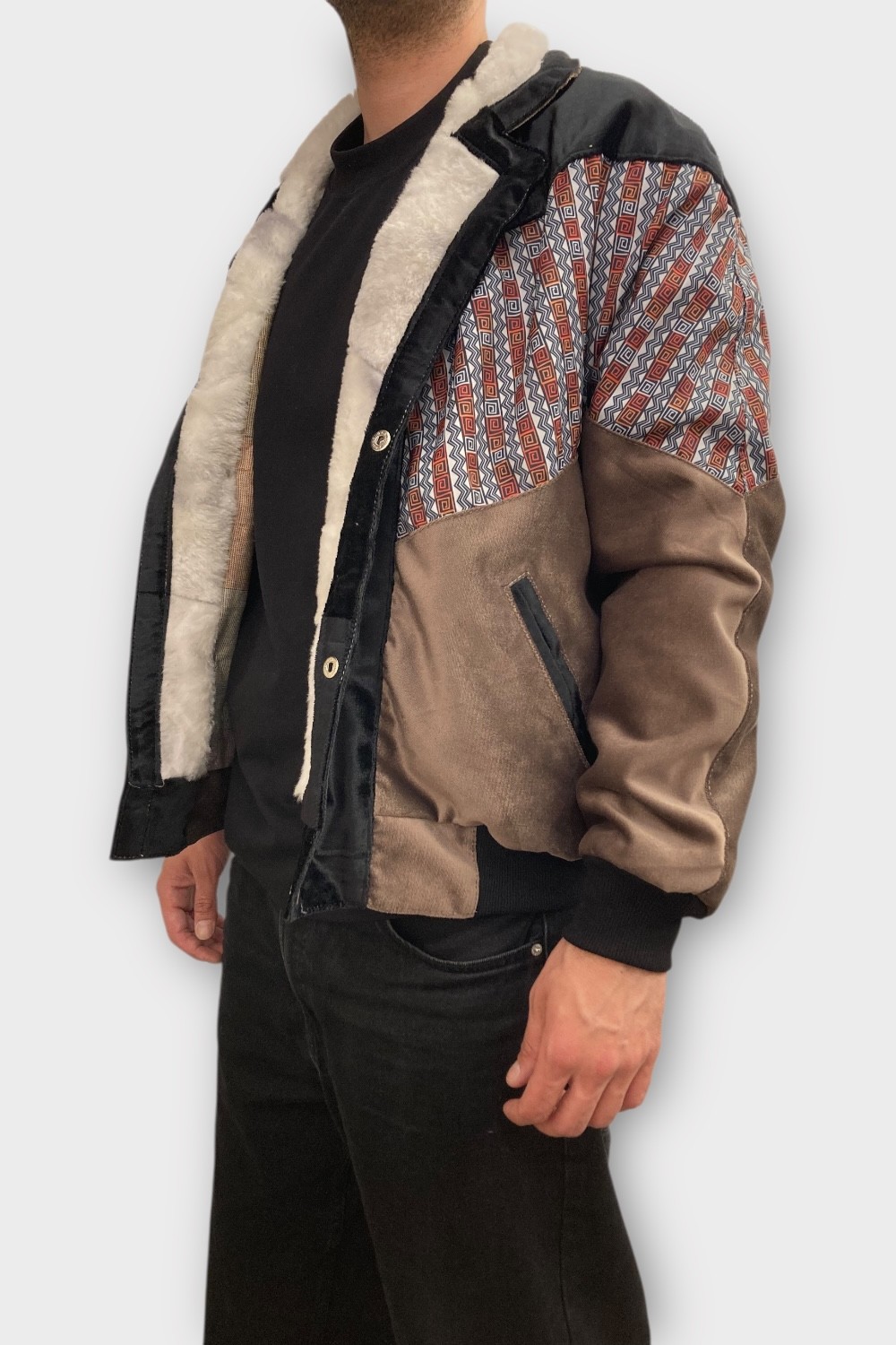 (7436) Medium Beden Vintage Desenli Özel Ceket