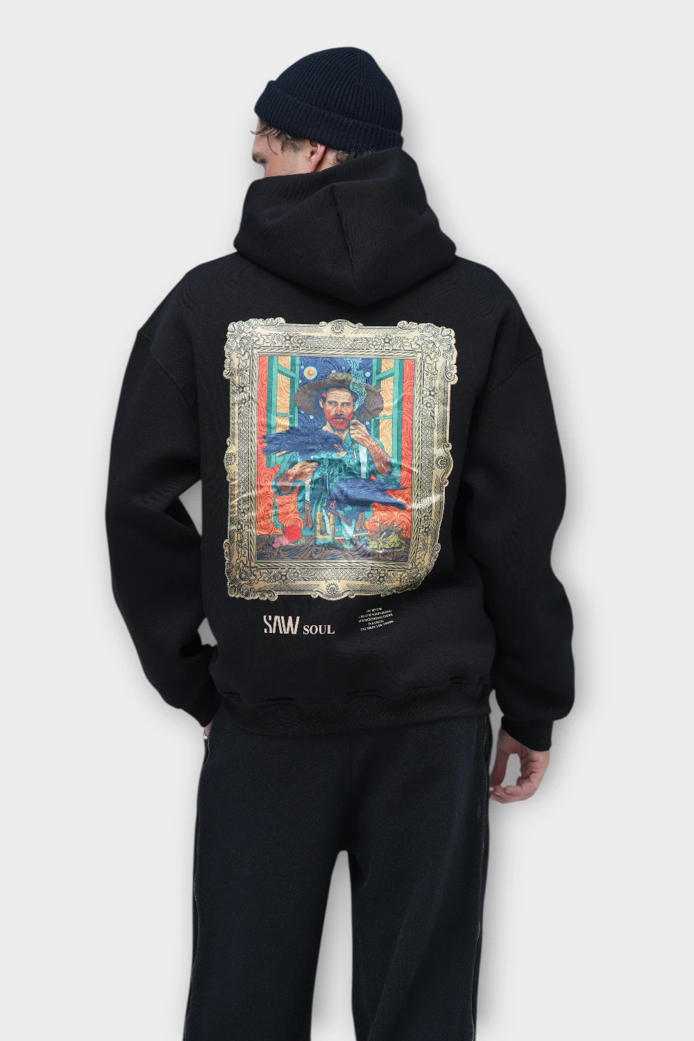 Keep Goghing Oversize Hoodie - Şardonlu %100 Pamuk - Siyah