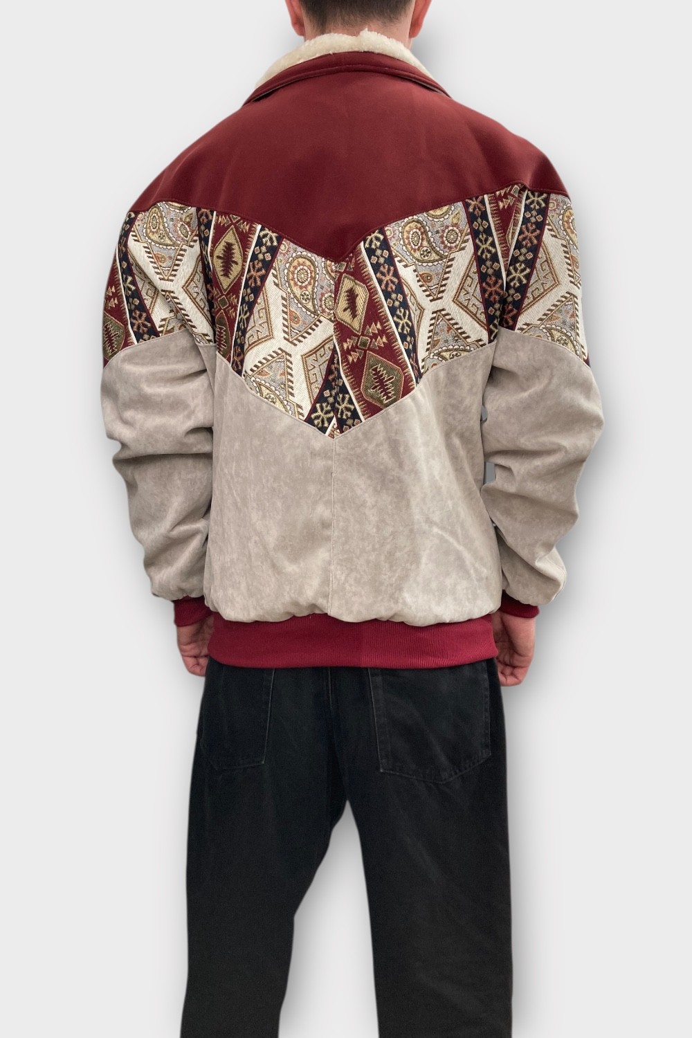 (7399) 2XLarge Beden Vintage Desenli Özel Ceket