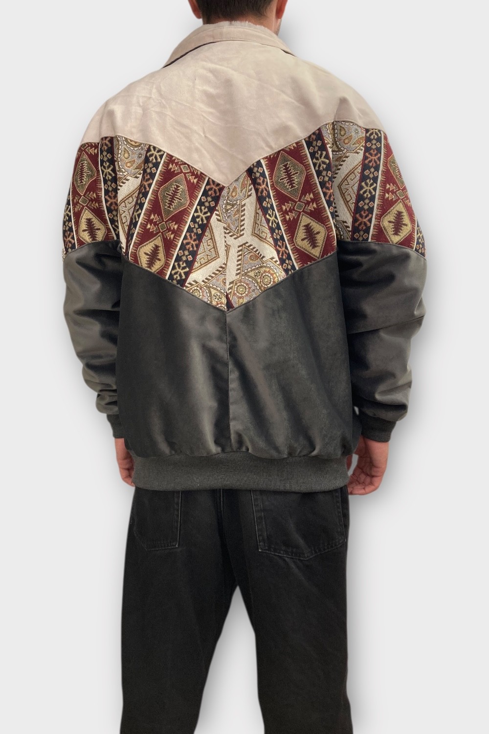 (7418) 2XLarge Beden Vintage Desenli Özel Ceket