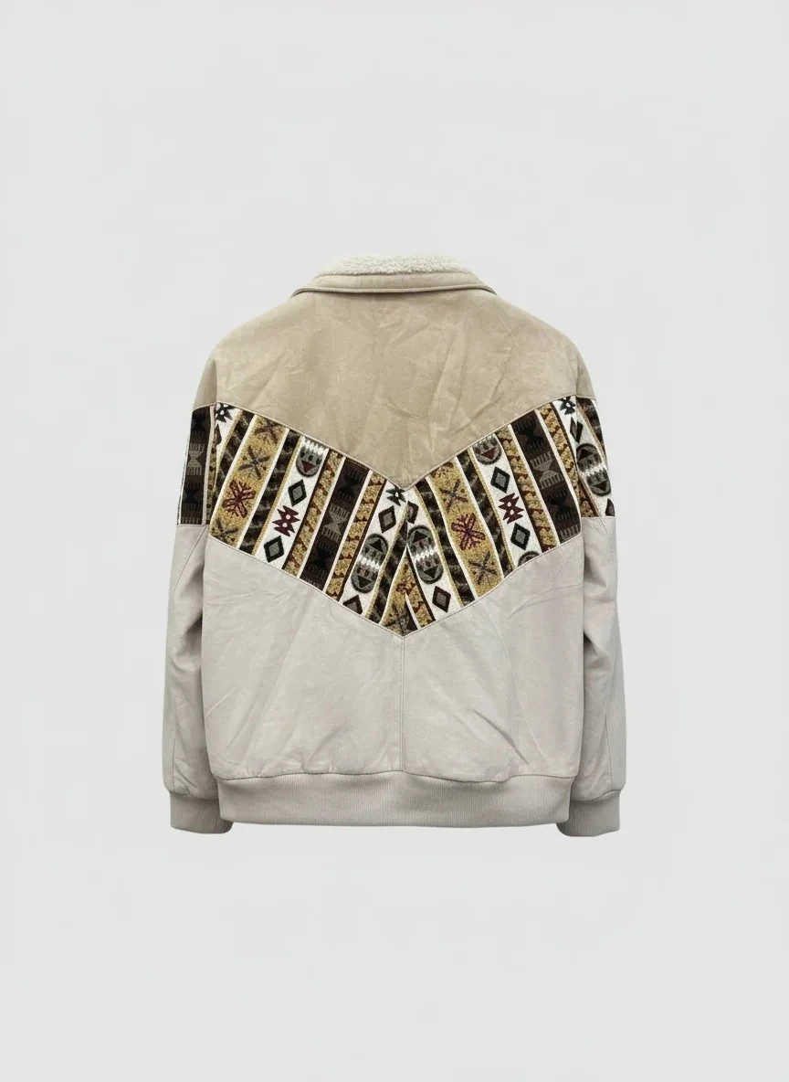 (7607) Small / Medium Beden Uyumlu Oversize Vintage Desen Ceket