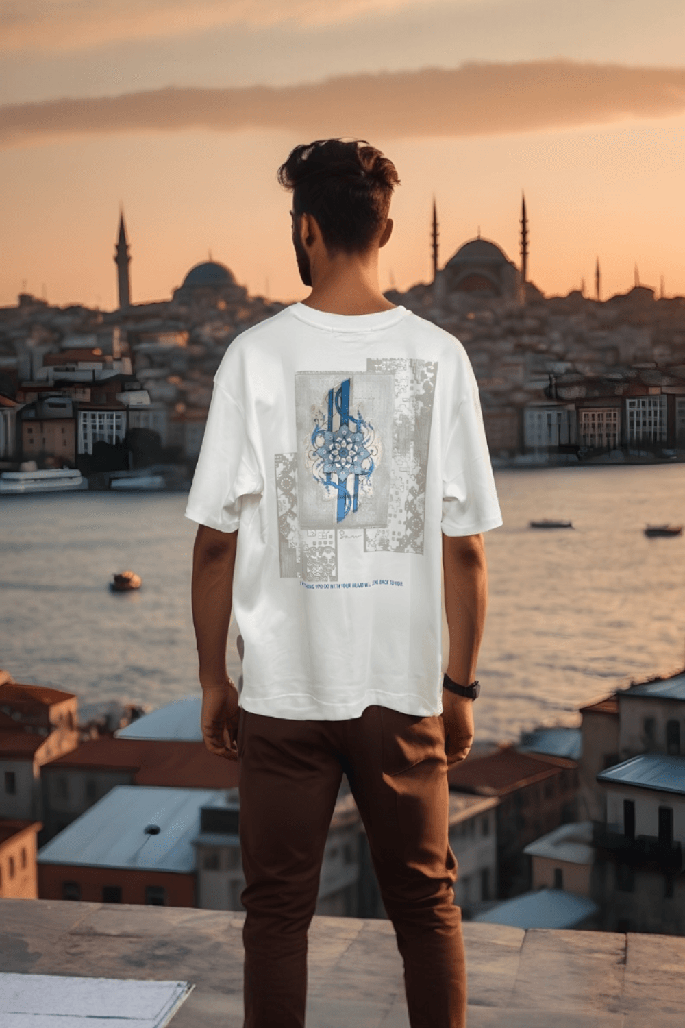 Everyting You Do With Your Heart Oversize Tişört - Beyaz