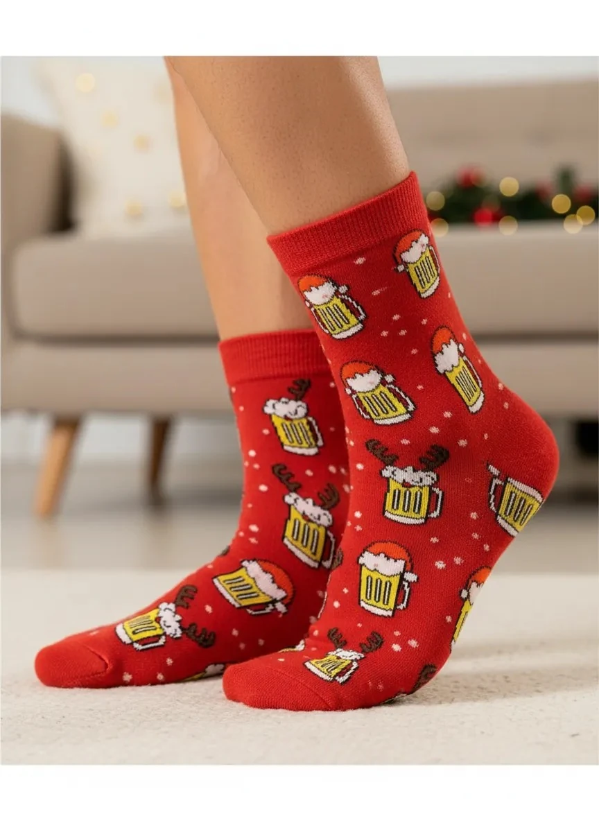 Çoklu Yılbaşı ve Bira Temalı Havlu Yılbaşı Çorabı - CM162