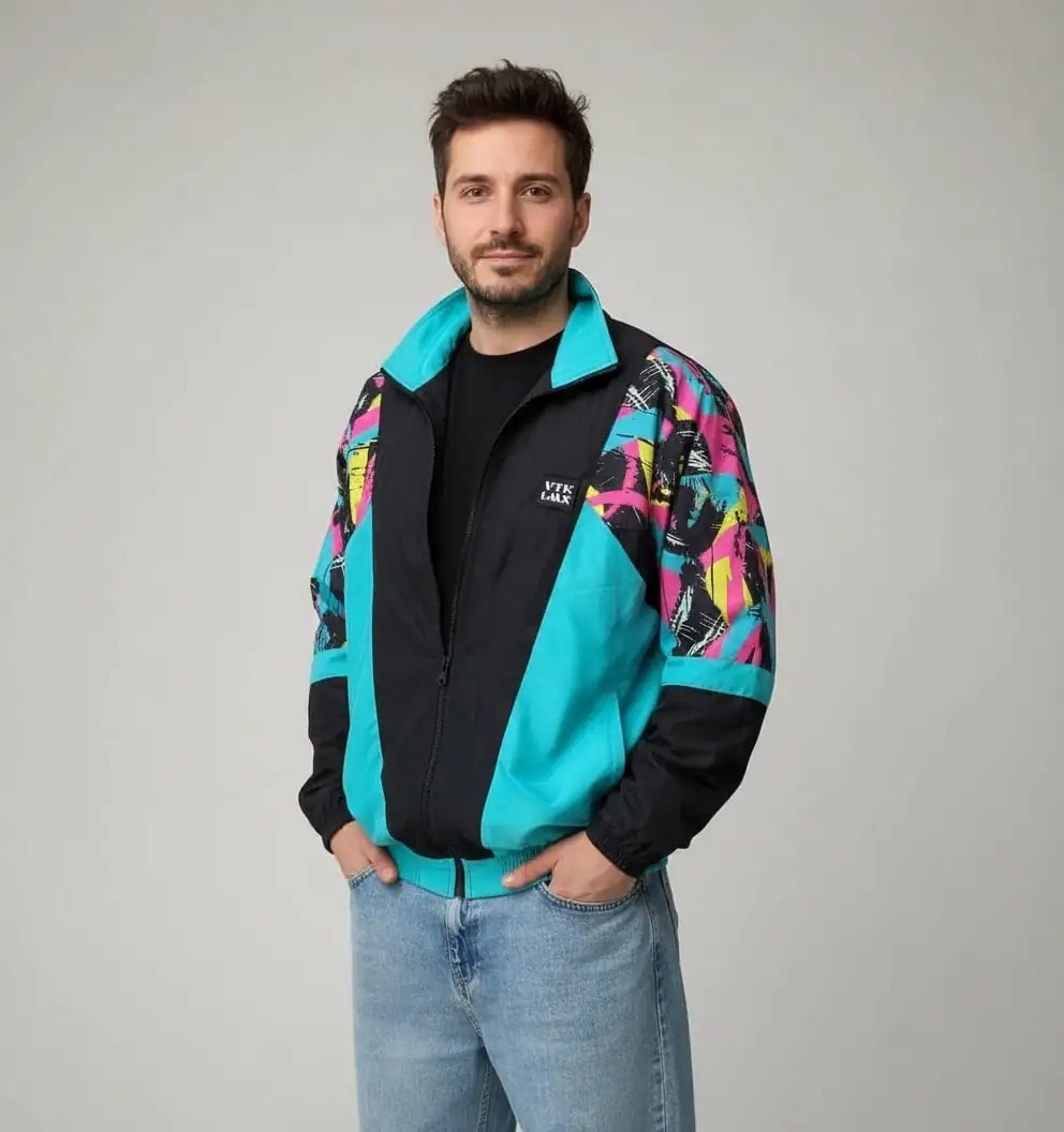 Unisex Mint Rengi Desenli Bomber Ceket