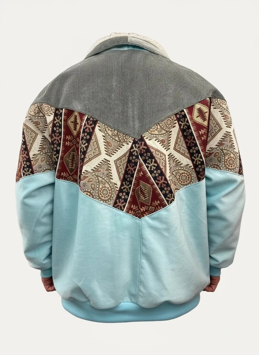 (7670) 2XLarge / 3XLarge Uyumlu Aztek Tarzı Oversize Unisex Ceket