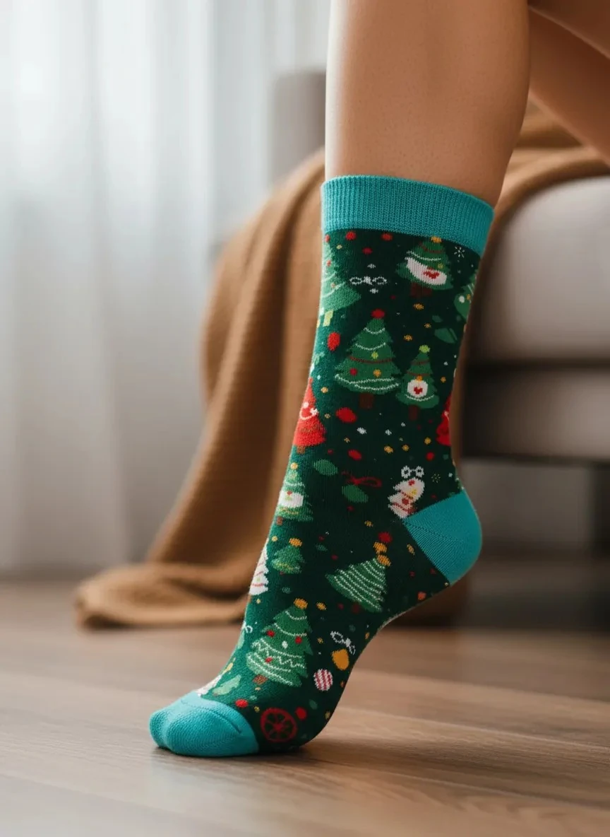 Kırmızı Çam Temalı Havlu Yılbaşı Çorabı - CM177