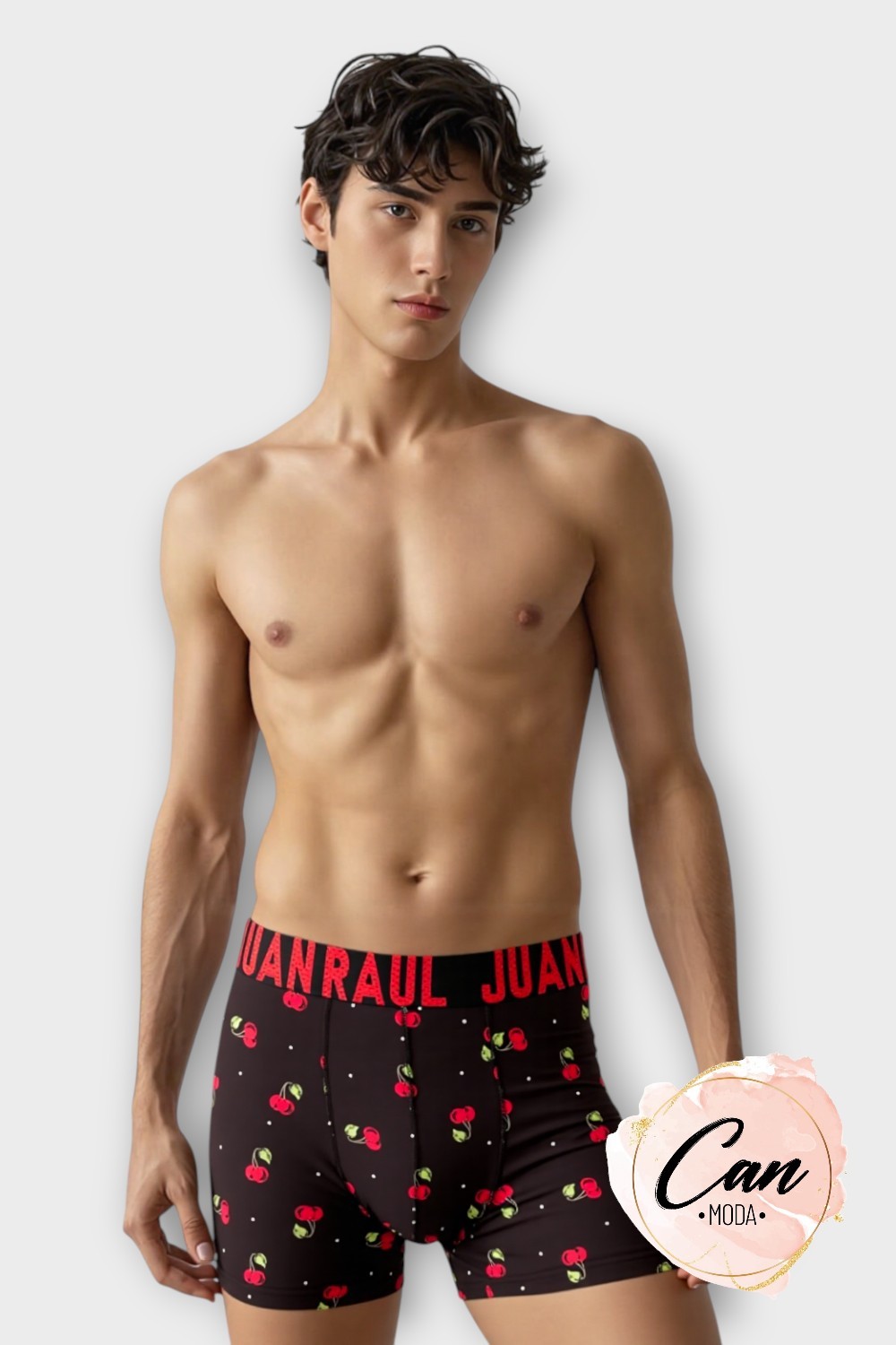 Kiraz Desenli Yumuşak Kumaş Erkek Boxer - DB239