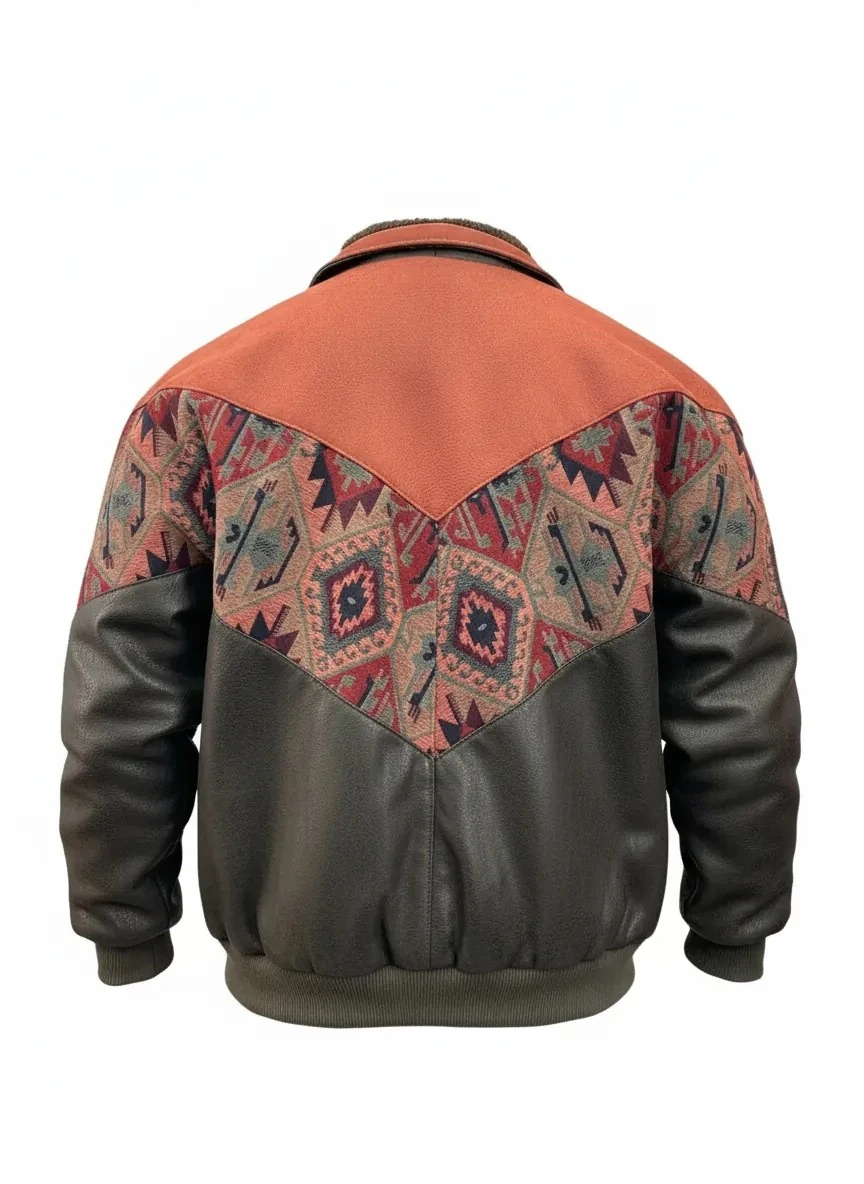 (7697) Large / XLarge Beden Uyumlu Vintage Desenli Özel Ceket