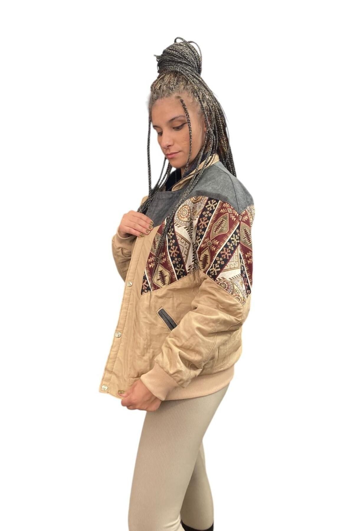 (K115) - 36/38 BEDEN KADIN OVERSIZE RETRO VINTAGE CEKET