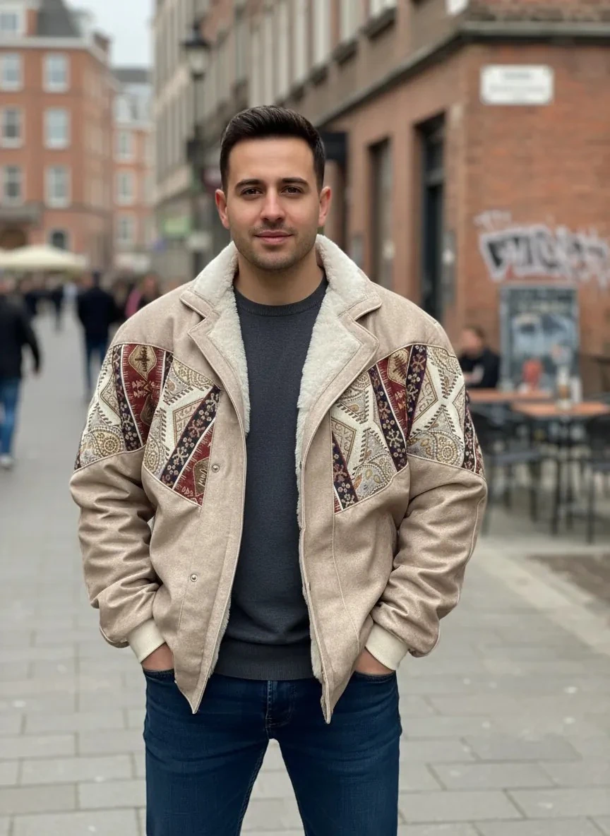 (7677) 2XLarge / 3XLarge Uyumlu Aztek Tarzı Oversize Unisex Ceket