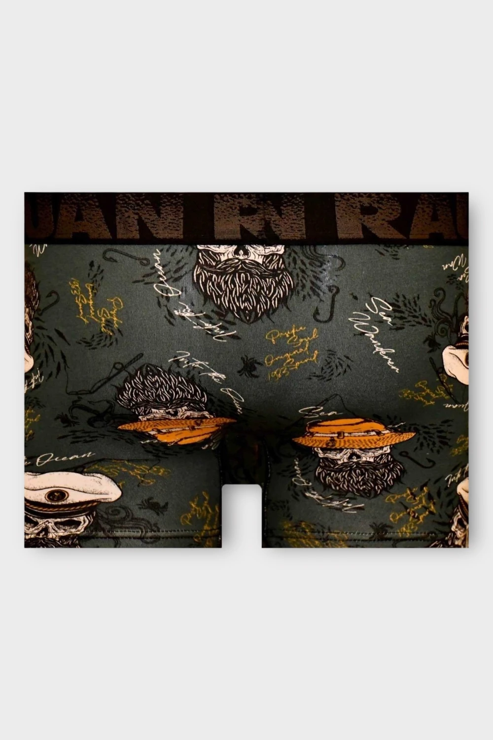 Denizci Kafatası Desenli Pamuklu Erkek Boxer