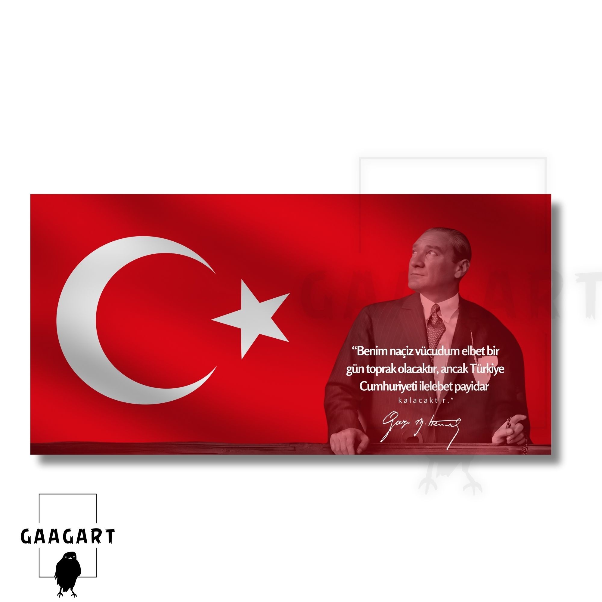 Panoramik Kanvas Makam Panosu Atatürk Sözleri Benim naçiz vücudum elbet bir gün toprak olacaktır.