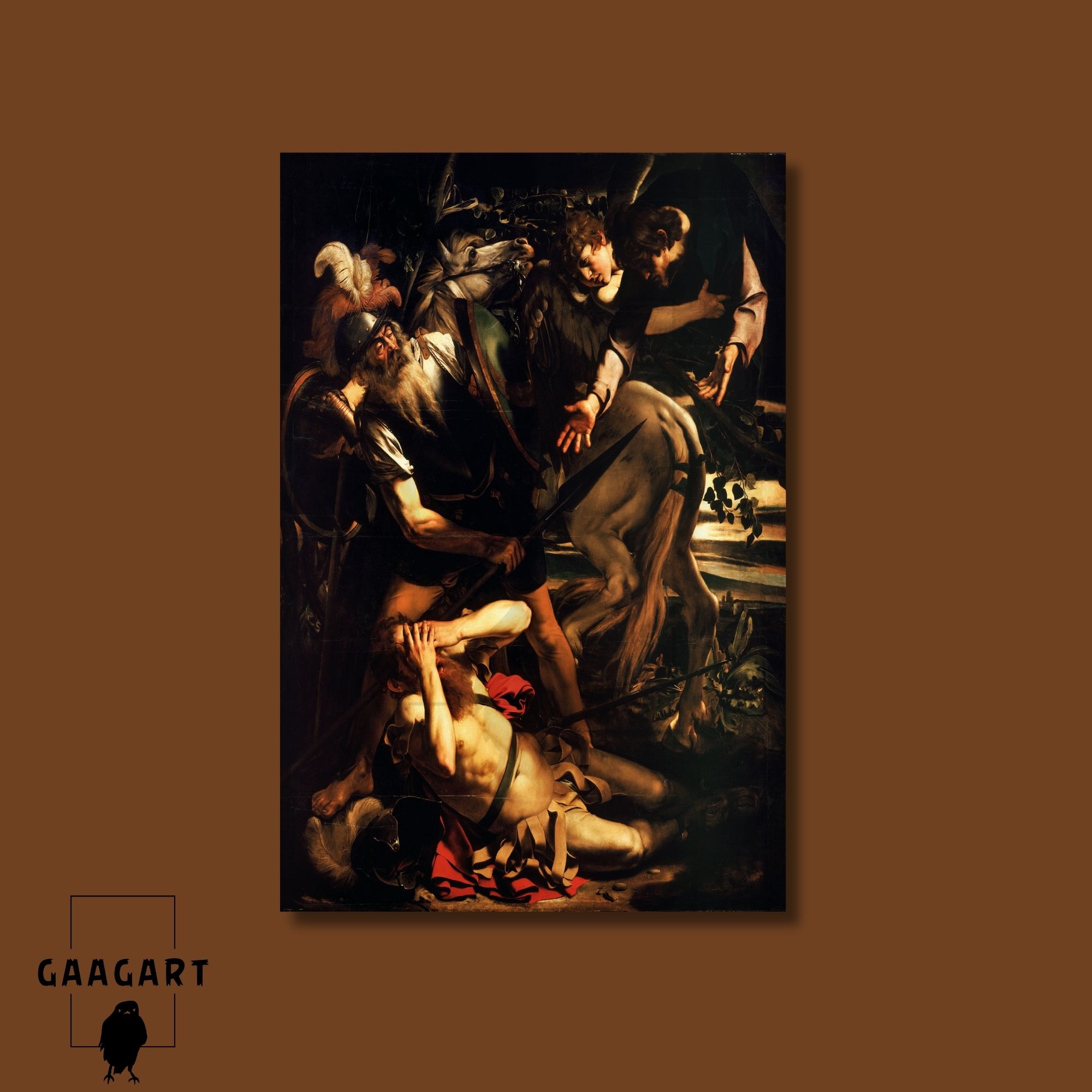 Tekli Dikey Kanvas Caravaggio Aziz Paul'un Dönüşümü