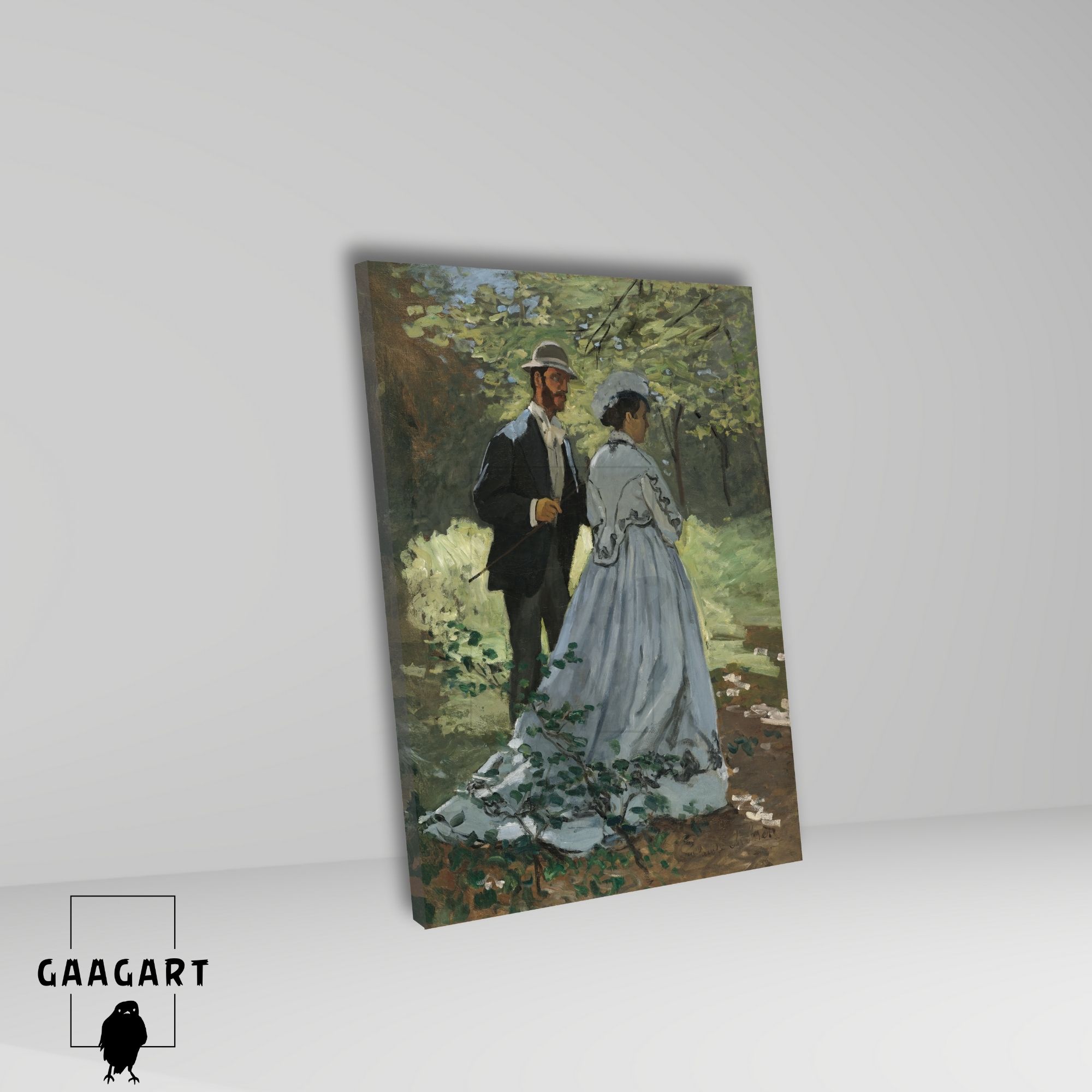 Tekli Dikey Kanvas Claude Monet Bazille and Camille